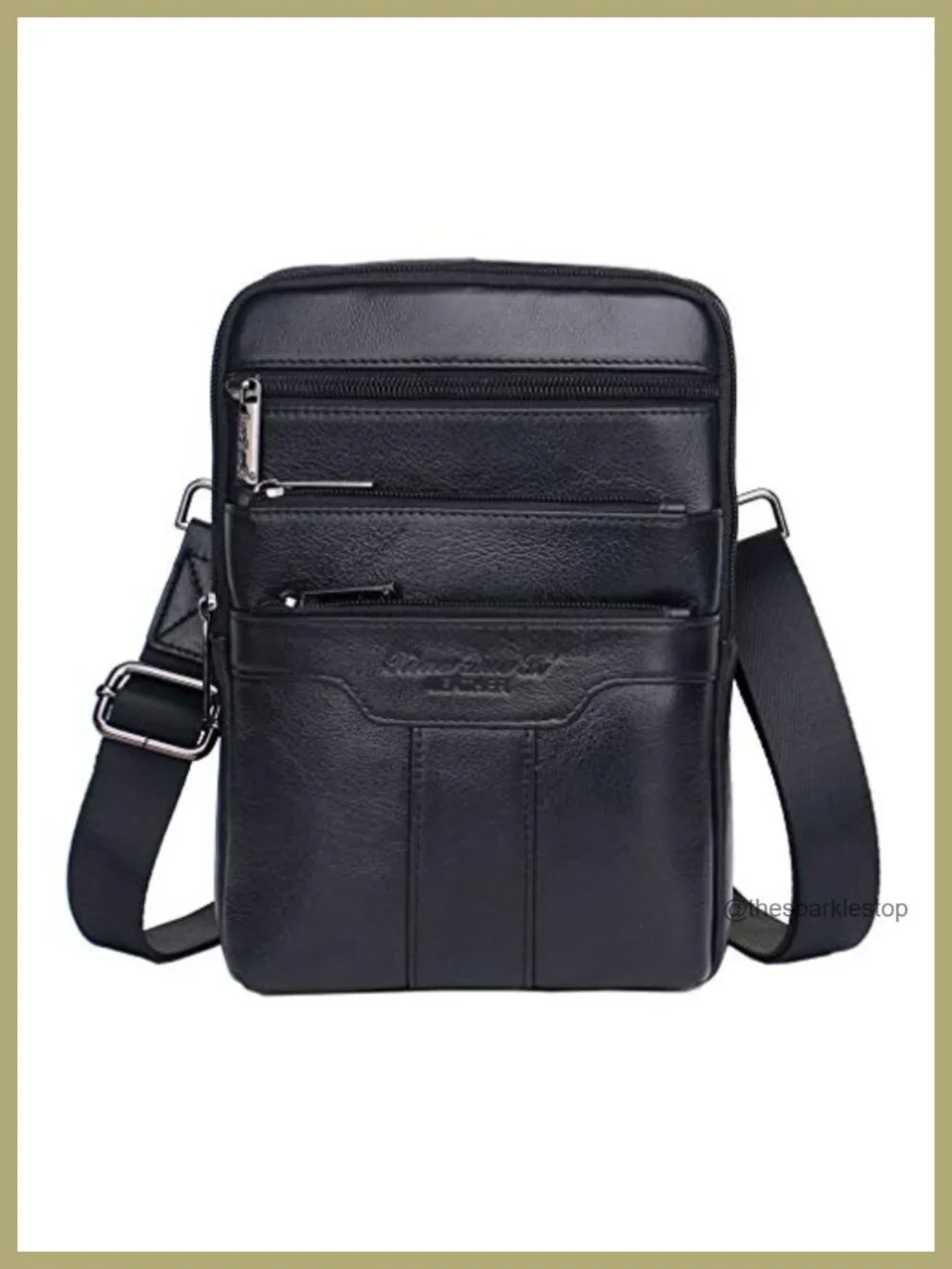 Genuine Leather Messenger Bag Sling Crossbody Shoulder Bag for Travel Work